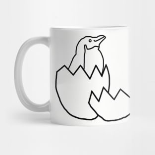 Little Blue Penguin Hatching from Egg Outline Mug